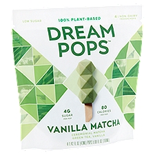 Dream Pops Vanilla Matcha Non-Dairy Frozen Pops, 1.42 fl oz, 4 count
