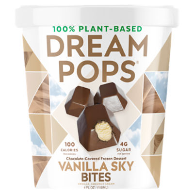 Dream Pops Vanilla Sky Bites Chocolate-Covered Frozen Dessert, 4 fl oz