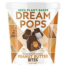 Dream Pops Vanilla Peanut Butter Bites Chocolate-Covered, Frozen Dessert, 4 Fluid ounce