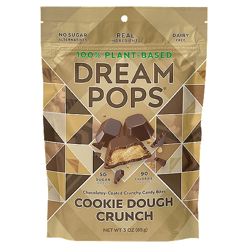 Dream Pops Cookie Dough Crunch Chocolatey-Coated Crunchy Candy Bites, 3 oz