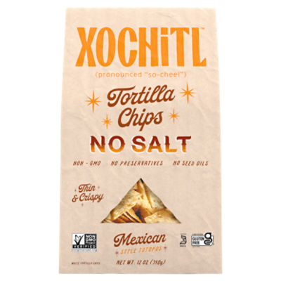 Xochitl Mexican Style No Salt White Corn Chips, 12 oz