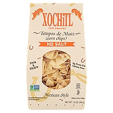Xochitl Mexican Style No Salt White, Corn Chips, 12 Ounce