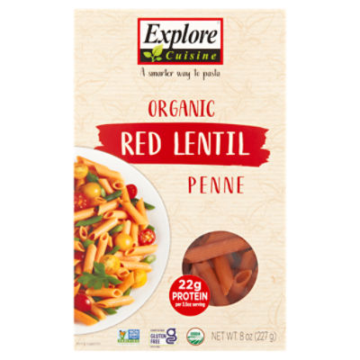 Explore Cuisine Organic Red Lentil Penne Pasta, 8 oz, 8 Ounce