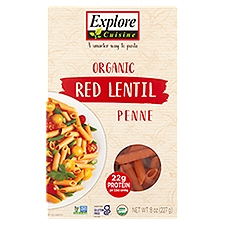 Explore Cuisine Organic Red Lentil Penne Pasta, 8 oz