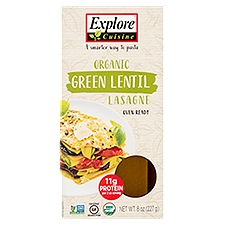 Explore Cuisine Organic Green Lentil Lasagne Pasta, 8 oz