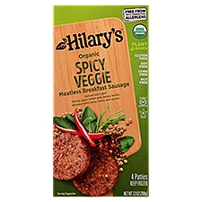 Hilary's Organic Spicy Veggie, Meatless Breakfast Sausage, 7.3 Ounce