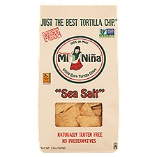 Mi Niña Tortilla Chips, Sea Salt White Corn, 12 Ounce