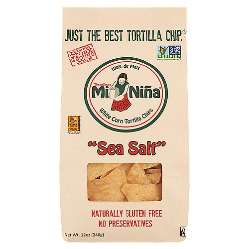 Mi Niña Sea Salt White Corn Tortilla Chips, 12 oz