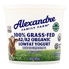 Alexandre Family Farm 100% Grass-Fed A2/A2 Organic Lowfat Yogurt, 24 oz