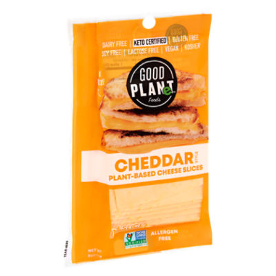 Good Foods Cheddar Style PlantBased Cheese Slices, 10 count, 8 oz
