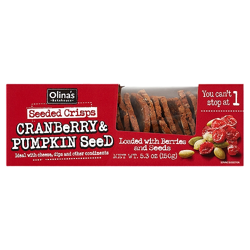 Olina's Bakehouse Cranberry & Pumpkin Seed Seeded Crisps, 5.3 oz