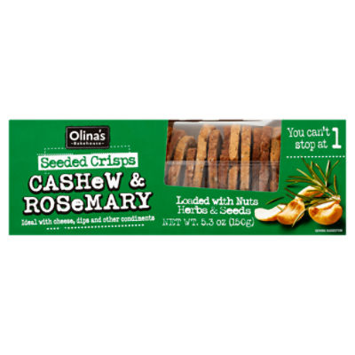 Olina's Bakehouse Cashew & Rosemary Seeded Crisps, 5.3 oz