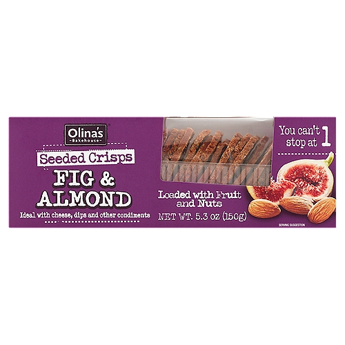 Olina's Bakehouse Fig & Almond Seeded Crisps Crackers, 5.3 oz