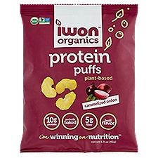 Iwon Organics Caramelized Onion Protein Puffs, 1.5 oz