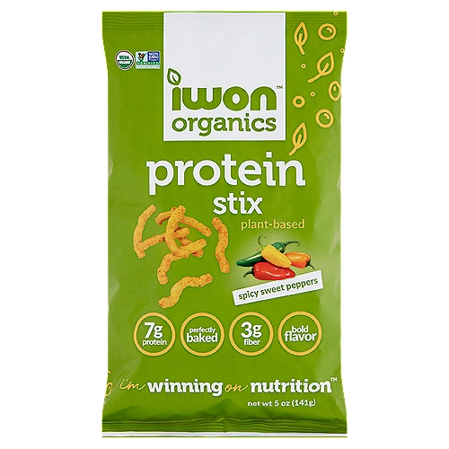 Iwon Organics Spicy Sweet Peppers Protein Stix, 5 oz