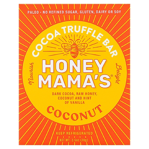 Honey Mama's Coconut Cocoa Truffle Bar, 2.5 oz