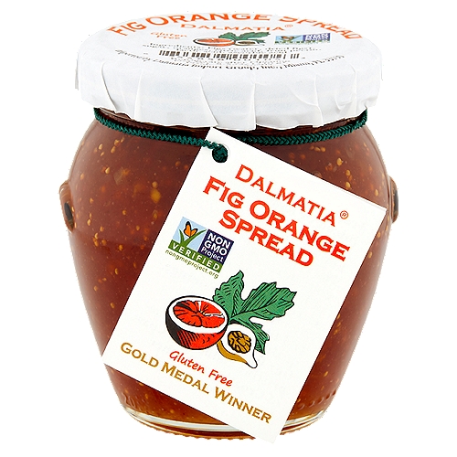 Dalmatia Fig Orange Spread, 8.5 oz
Fresh oranges are juiced by hand and added to a simmering kettle of figs. The result is the concentrated essence of figs with a burst of citrus—delicious!
We inspect each orange and fig by hand for quality. Our figs come from the pristine Dalmatian Coast of Croatia, and other Mediterranean regions.