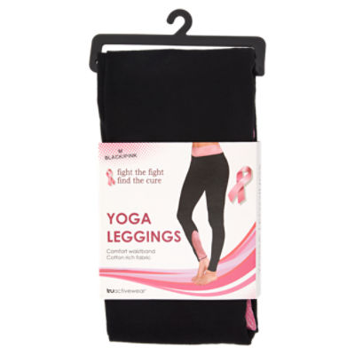 Truactivewear Black/Pink Yoga Leggings, M