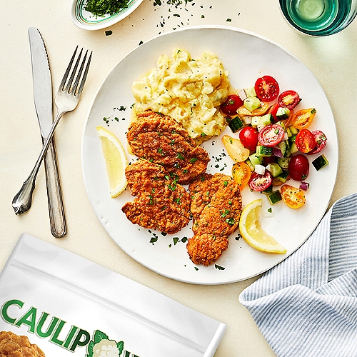 CAULIPOWER New Chick on the Block Chicken Tenders, 14 oz
Whole White Meat Chicken with a Crispy Coating of Rice Flour and Cauliflower

All Natural*
*Minimally Processed. No Artificial Ingredients.