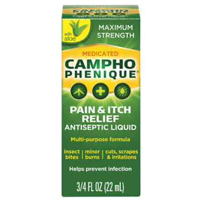 Campho Phenique Maximum Strength Medicated Pain & Itch Relief Antiseptic Liquid, 3/4 fl oz, 0.75 liq ounce