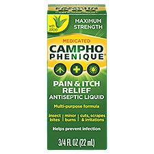 Campho Phenique Maximum Strength Medicated Pain & Itch Relief Antiseptic Liquid, 3/4 fl oz, 0.75 liq ounce