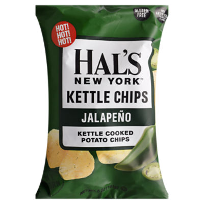 HAL'S NEW YORK JALAPENO KETTLE COOKED POTATO CHIPS 5 ounce