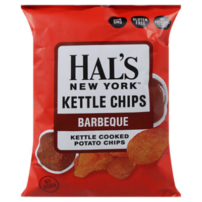 HAL'S NEW YORK KETTLE COOKED POTATO CHIPS BARBEQUE 8 OZ