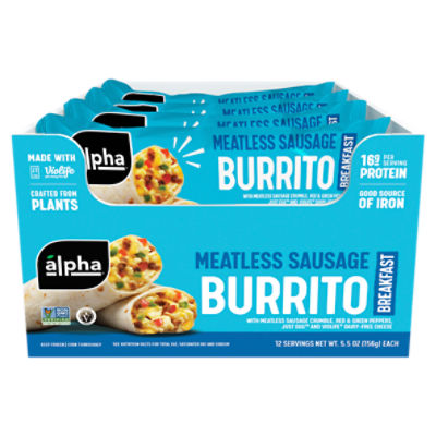 Alpha Meatless Sausage Breakfast Burrito, 5.5 oz