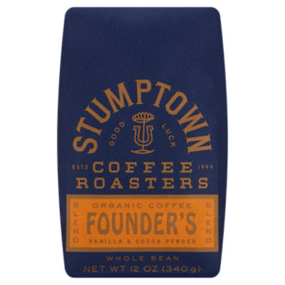 Stumptown Coffee Roasters Organic Founder's Vanilla & Cocoa Powder Blend Whole Bean Coffee, 12 oz
