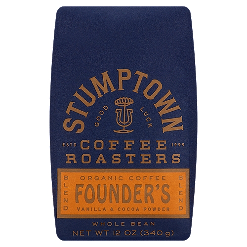 Stumptown Coffee Roasters Organic Founder's Vanilla & Cocoa Powder Blend Whole Bean Coffee, 12 oz