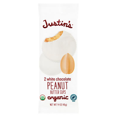 Justin's Organic White Chocolate Peanut Butter Cups, 2 count, 1.4 oz