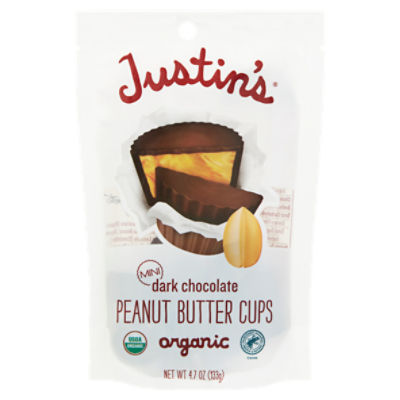 Justin's Organic Mini Dark Chocolate Peanut Butter Cups, 4.7 oz