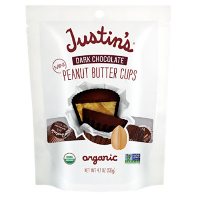 Justin's Organic Mini Dark Chocolate Peanut Butter Cups, 4.7 oz