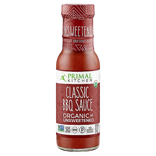 Primal Kitchen Organic and Unsweetened Classic BBQ Sauce, 8.5 oz