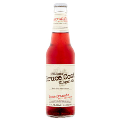 Bruce Cost Unfiltered Pomegranate with Hibiscus Ginger Ale, 12 fl oz, 12 Fluid ounce