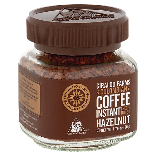 Giraldo Farms Colombian Freeze Dried Hazelnut Instant Coffee, 1.76 oz