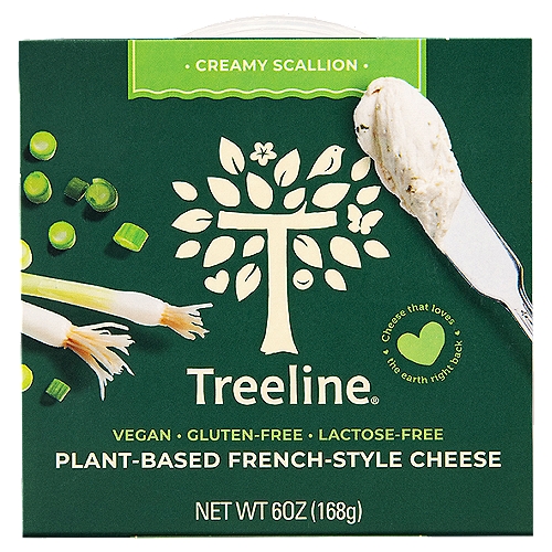 Treeline Creamy Scallion Plant-Based French-Style Cheese, 6 oz