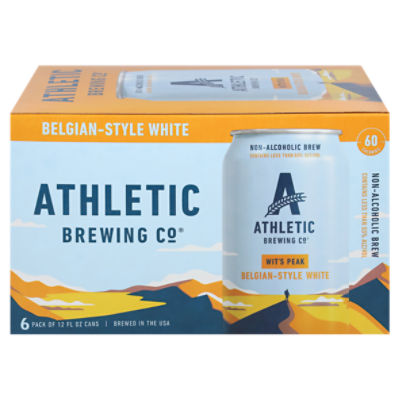 Athletic Brewing Co Wit's Peak Belgian-Style White Non-Alcoholic Brew, 6 count, 12 fl oz