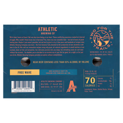 Athletic Brewing Co Free Wave Hazy IPA Non-Alcoholic Brew, 6 count, 12 fl oz
