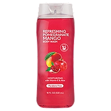 MKJ Brands Refreshing Pomegranate Mango Moisturizing Body Wash, 18 fl oz