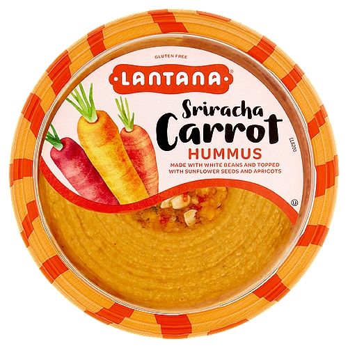 Lantana Sriracha Carrot Hummus, 10 oz
Made with white beans and topped with sunflower seeds and apricots