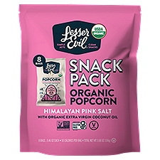 Lesser Evil Himalayan Pink Salt Organic Popcorn Snack Pack, 0.46 oz, 8 count