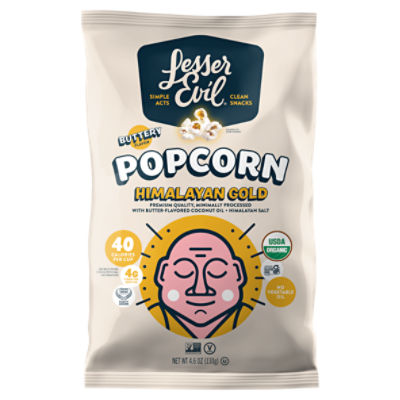 Lesser Evil Sweetheart Pop Organic Popcorn, 0.6 oz, 8 count Fairway