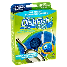 DishFish Dual Scrubbing Sponge, 0.25 oz, 0.25 Ounce