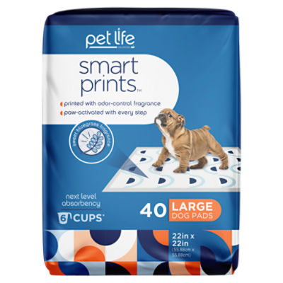 Pet Life Unlimited Smart Prints™ Dog Pads, Large, 40ct, Sweet Bluegrass