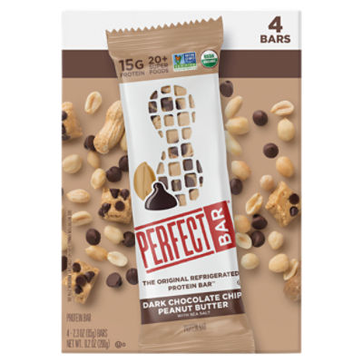 Perfect Bar Dark Chocolate Chip Peanut Butter with Sea Salt Protein Bar ...
