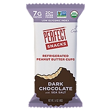 Perfect Snacks Refrigerated Dark Chocolate with Sea Salt, Peanut Butter Cups, 2 Each