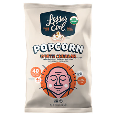 LesserEvil No Cheese Cheesiness Popcorn, 4.6 oz