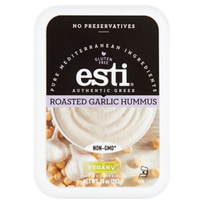 Esti Authentic Greek Roasted Garlic Hummus, 10 oz