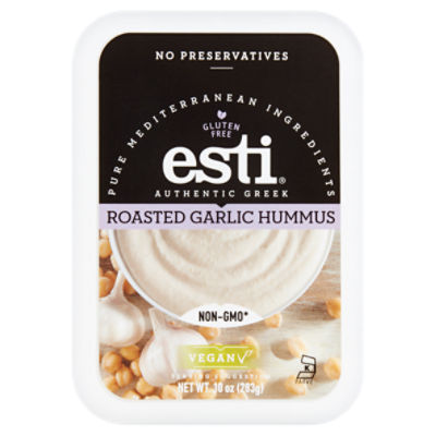 Esti Authentic Greek Roasted Garlic Hummus, 10 oz, 10 Ounce